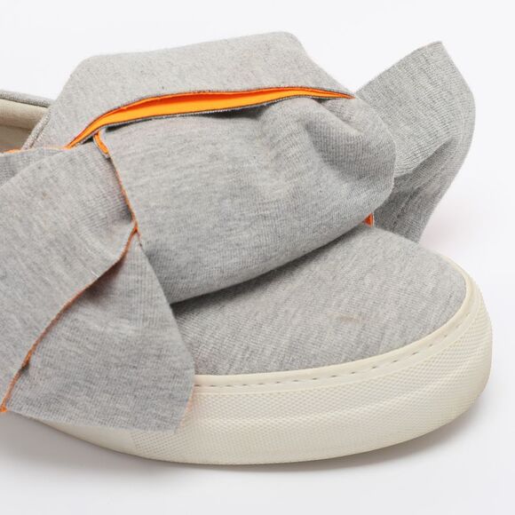 Joshua Sanders Grey Knit Fabric Bow Slip On Sneakers Size 38 - Picture 7 of 7